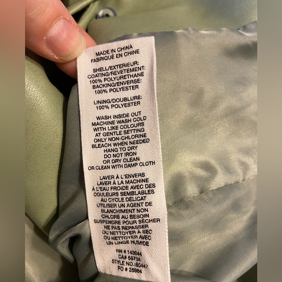 EUC Anthropologie Avec Les Filles Cropped Vegan Faux Leather Jacket Moss Green M - Picture 4 of 4